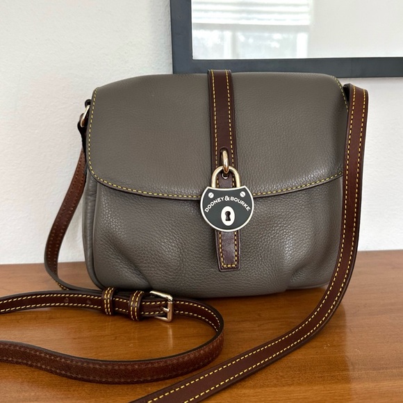 Dooney & Bourke Gray Leather Crossbody Bag - Picture 2 of 8